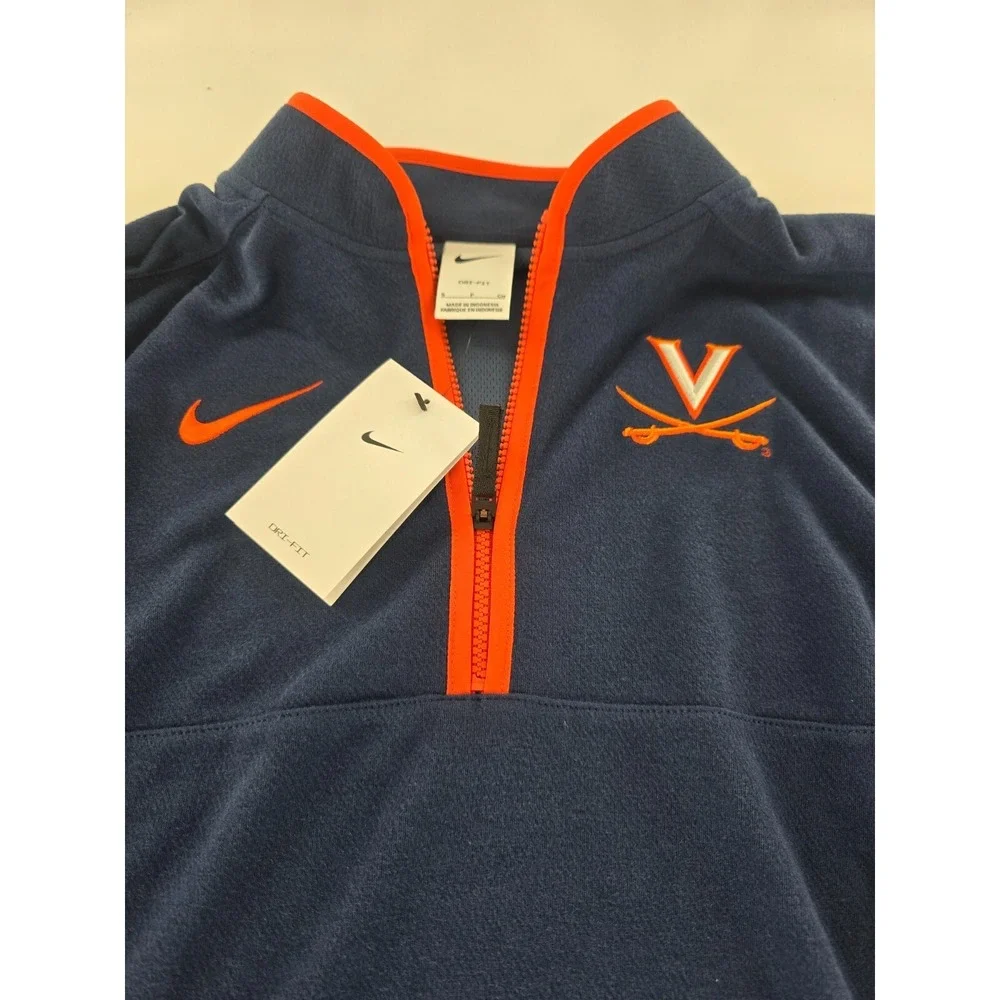 University Of Virginia Cavaliers Nike Dark Blue Dri-Fit 1/4 Zip Mens SZ S Jacket